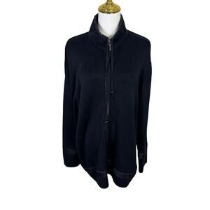 Chicos Design Silk Cotton Full Zip Sweater Jacket US Womens L